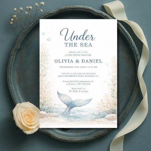 Invitation Sous l'océan Fête prénatale pour couples