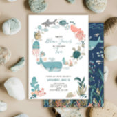 Invitation Sous l'Océan marin Animaux 2e anniversaire Script