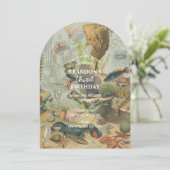 Invitation Sous l'océan Mer Animaux de mer rétro Anniversaire (Debout devant)