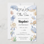 Invitation Sous l'océan Mer Animaux Garçons 2e anniversaire (Devant)