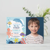 Invitation Sous l'océan TROIS Dauphin Pieuvre 3 Photo (Debout devant)