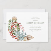 Invitation Sous-marin Coral Coques Couples Douche (Devant)