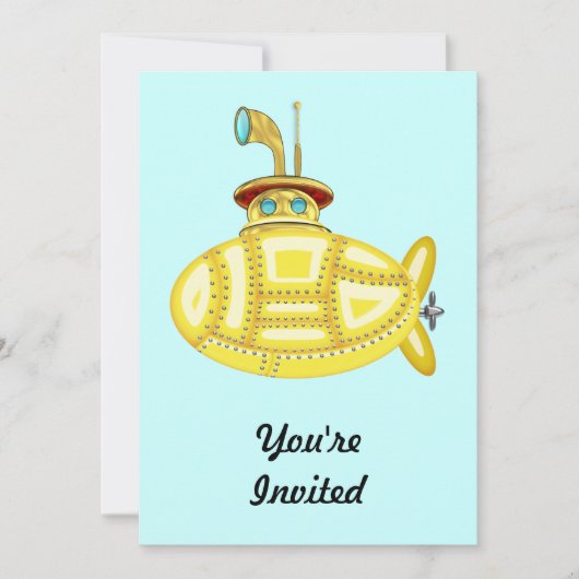 Invitation Sous-marin jaune (Devant)