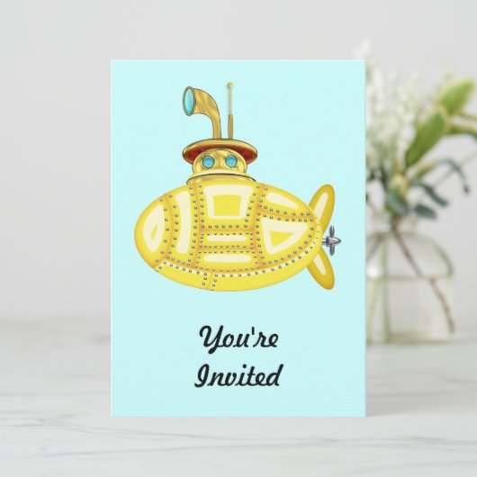 Invitation Sous-marin jaune (Debout devant)