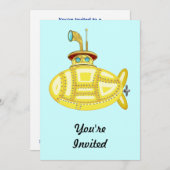 Invitation Sous-marin jaune (Devant / Derrière)