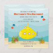 Invitation Sous-marin jaune profond (Devant / Derrière)