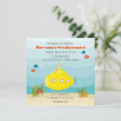 Invitation Sous-marin jaune profond (Debout devant)