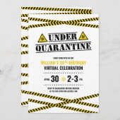 Invitation Sous Quarantaine fête virtuelle d'anniversaire (Devant / Derrière)