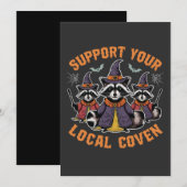 Invitation Soutenez Votre Coven Local Raton-Laveur Halloween (Devant / Derrière)
