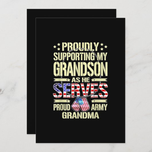 Invitation Soutenir mon petit-fils pendant son service dans l (Devant / Derrière)
