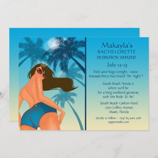 Invitation South Beach (Devant / Derrière)