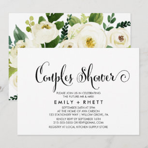 Invitation Southern Belle Calligraphie Douche Floral Couple