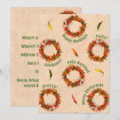 Invitation Southwest Chile Wreath Christmas Holiday (Devant / Derrière)