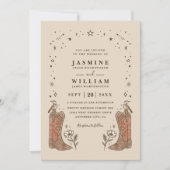 Invitation Southwestern Boho Countryside Chic QR Code Wedding (Devant)