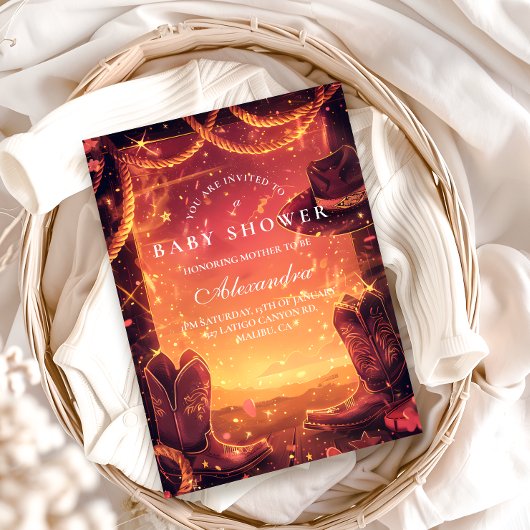 Invitation Southwestern Cowboy Boots Baby Shower