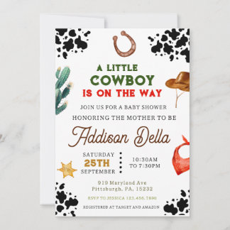 Invitation Southwestern Cowgirl Baby shower