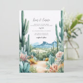 Invitation Southwestern Desert Cactus Wedding (Debout devant)