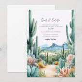 Invitation Southwestern Desert Cactus Wedding (Devant / Derrière)