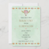 Invitation Southwestern Floral Vache Crâne Bachelorette (Devant)