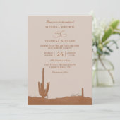 Invitation Southwestern Terracotta Desert QR Code Wedding (Debout devant)