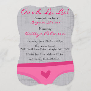 Invitation Soutien-gorge mignon nuptiale/invitation douche de
