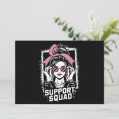 Invitation Soutien Squad Messy Bun Pink Warrior Cancer du sei (Debout devant)