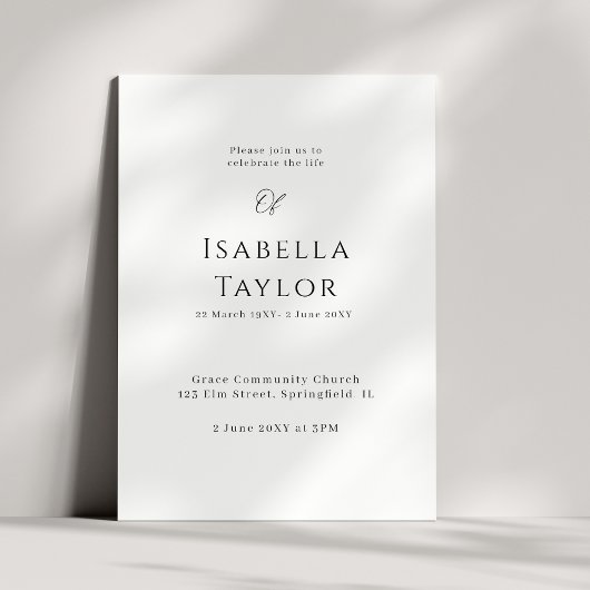 Invitation Souvenez-vous de l'élégance : une célébration de l