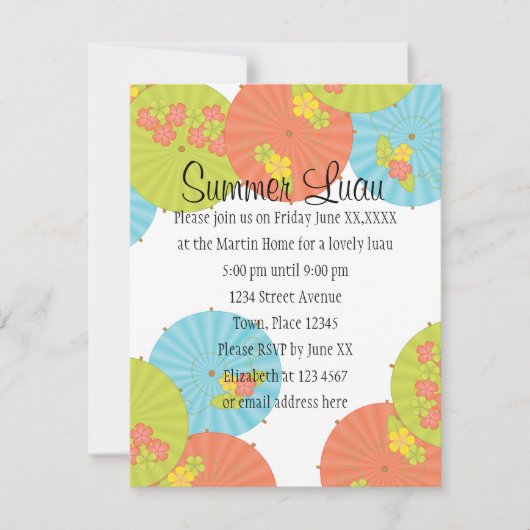 Invitation Souvenir Boire Parapluies (Devant)