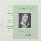 Invitation Souvenir photo personnalisable / Funérailles (Devant / Derrière)