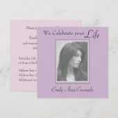 Invitation Souvenir photo personnalisable / Funérailles (Devant / Derrière)