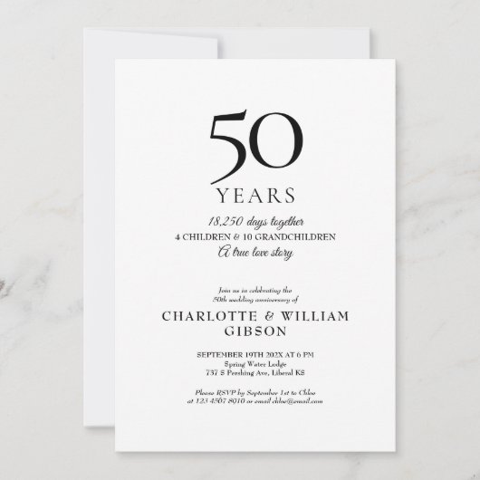 Invitation Souvenirs d'anniversaire de mariage de n'importe q (Devant)