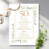 Invitation Souvenirs de 50 ans de mariage Greenery