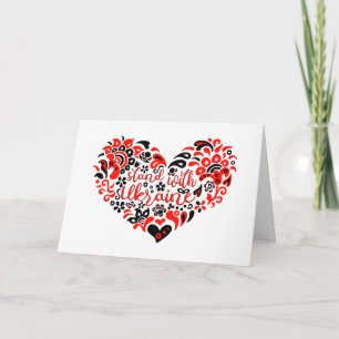 Invitation Soyez avec l'Ukraine lettrage et coeur