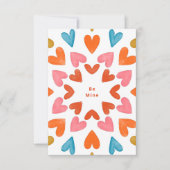 Invitation Soyez le mien Rétro Coeurs Classe Valentine (Devant)