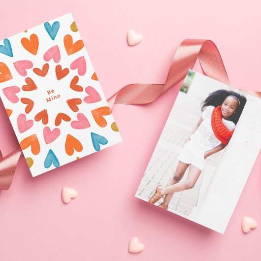 Invitation Soyez le mien Rétro Coeurs Classe Valentine