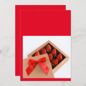 Invitation Soyez ma boîte à arc rouge de fraise Valentine (Devant / Derrière)