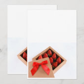 Invitation Soyez ma boîte d'or Valentine arc rouge Fraises (Devant / Derrière)