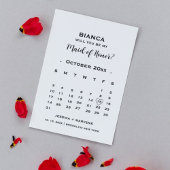 Invitation Soyez ma bonne de calendrier d'honneur proposition