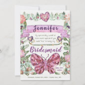 Invitation Soyez ma femme d'honneur avec coeur (Devant)