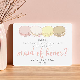 Invitation Soyez ma femme d'honneur Macarons français