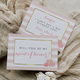 Invitation Soyez ma femme d'honneur Peine blanche en bande