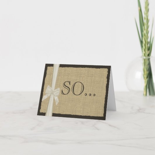 Invitation Soyez ma servante d'éducation Burlap et Bow (Devant)