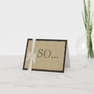 Invitation Soyez ma servante d'éducation Burlap et Bow