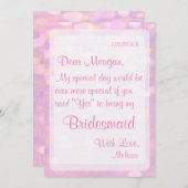 Invitation Soyez ma servante d'État | Soft Pink Bokeh (Devant / Derrière)