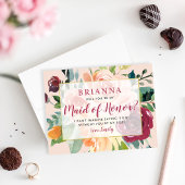 Invitation Soyez ma servante d'honneur Mariage roux de Bourgo