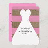 Invitation Soyez ma servante d'honneur Poème sur rose (Devant / Derrière)