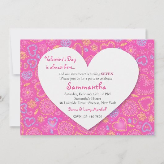 Invitation Soyez mon anniversaire de Saint Valentin Invitatio (Devant)