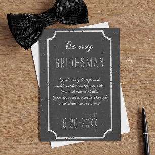 Invitation Soyez mon Bridesman Demander Chalkboard Mariage Fl