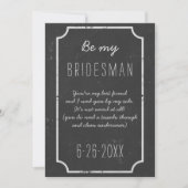 Invitation Soyez mon Bridesman Demander Chalkboard Mariage Fl (Devant)