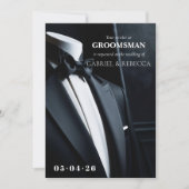 Invitation Soyez mon groomsman demande cravate noire mariage (Devant)